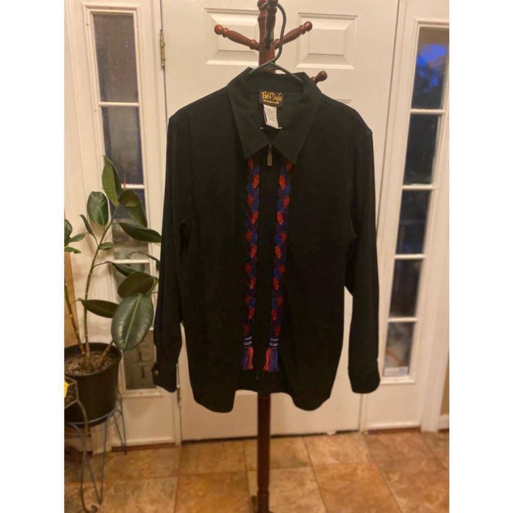 Bob Mackie Black Embroidered Jacket Size XL